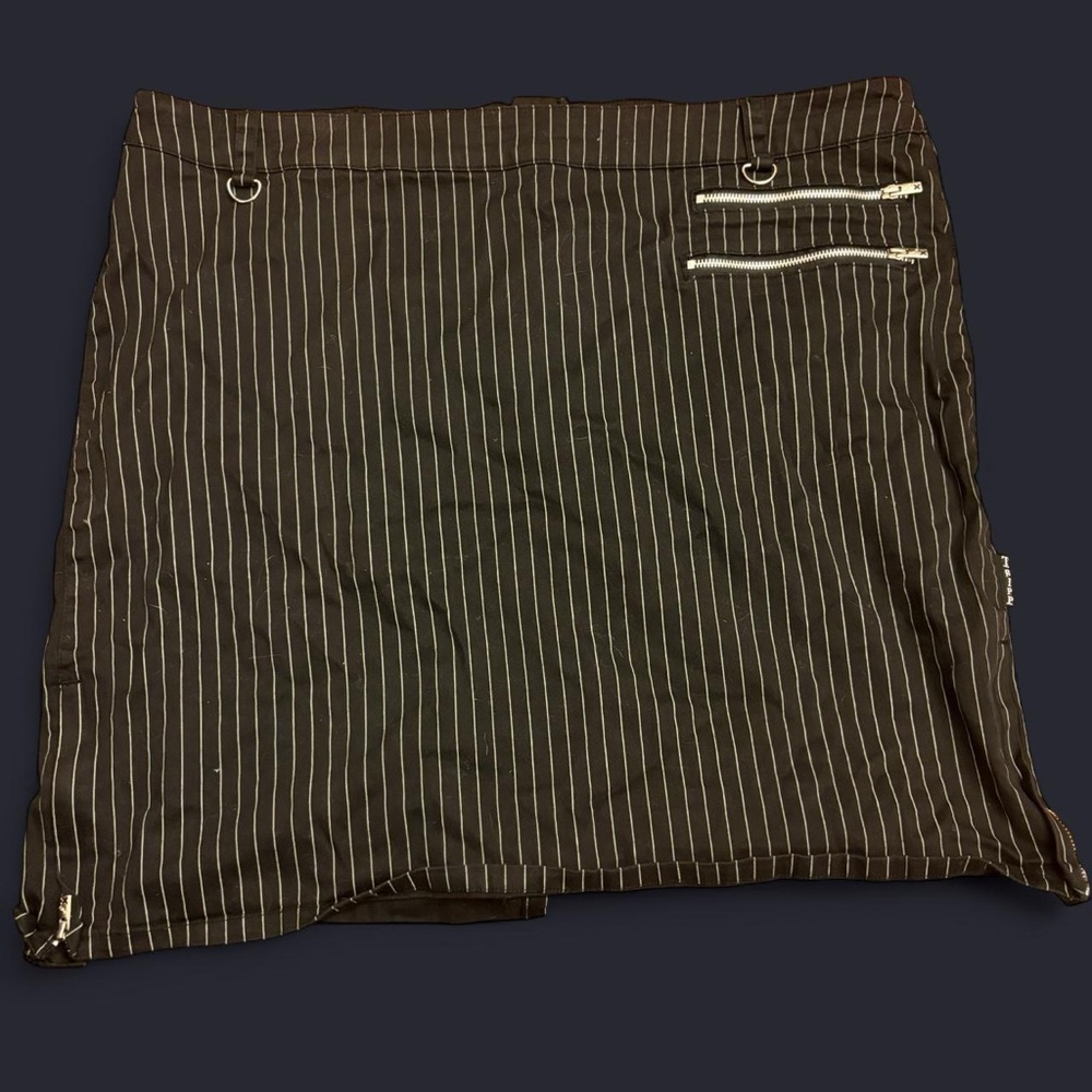 Tripp NYC Black Pinstripe Skirt